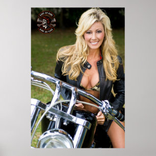 Motorradshop-Logo Bikini-Babe anpassen Poster