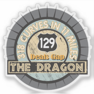 Motorradstraße - der Drache in der Kluft der Dinge Aufkleber