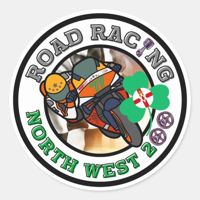 Motorradstraßen - Nordwesten 200 Runder Aufkleber (Vorderseite)
