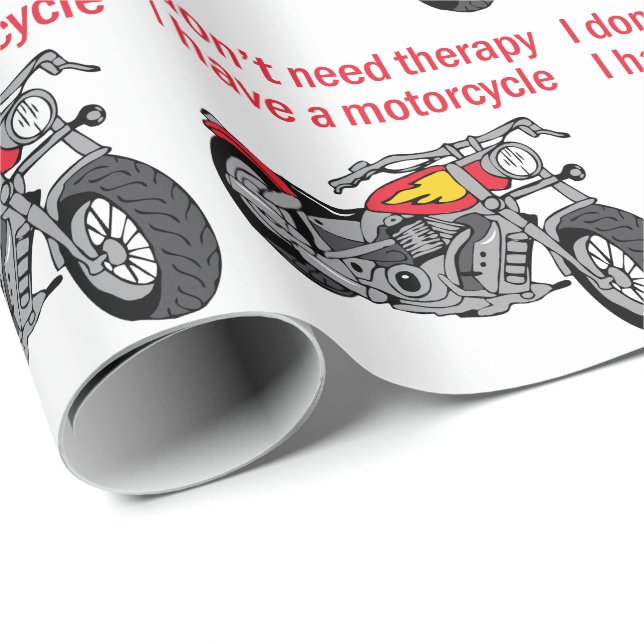 Motorradtherapie Geschenkpapier (Rolleneckpunkt)
