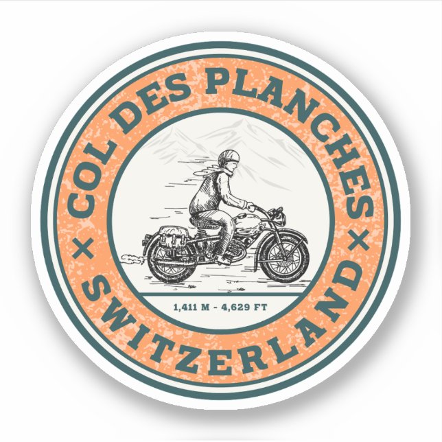 Motorradtour Col des Planches Aufkleber (Vorderseite)