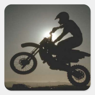 Motorradtricks Quadratischer Aufkleber