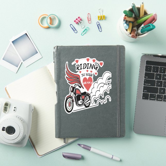 Motorradvalentinstag Aufkleber (iPad Hülle)