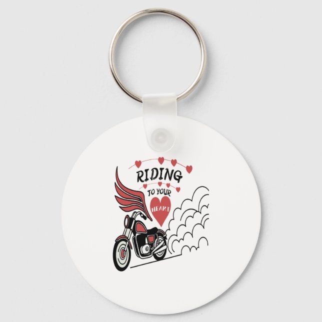 Motorradvalentinstag Schlüsselanhänger (Vorderseite)