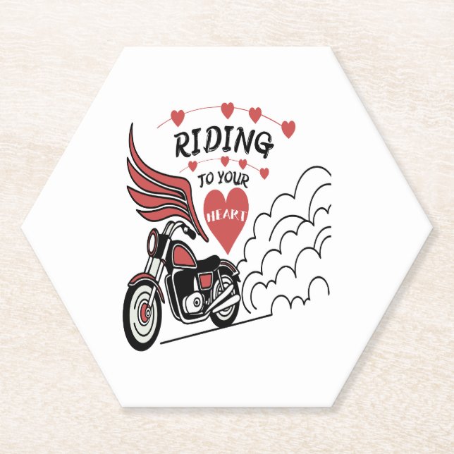 Motorradvalentinstag Untersetzer (Vorderseite)