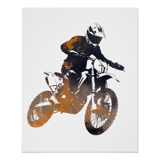Motorradwettbewerb Silhouette Poster (Vorderseite)