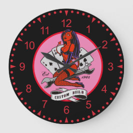 Motorrollenbabe und Karten mit benutzerdefiniertem Große Wanduhr
