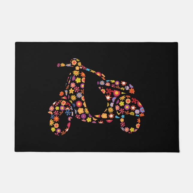 Motorroller-Blume Fußmatte (Vorderseite)