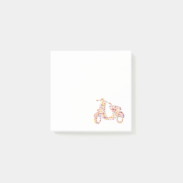 Motorroller-Blume Post-it Klebezettel (Vorderseite)