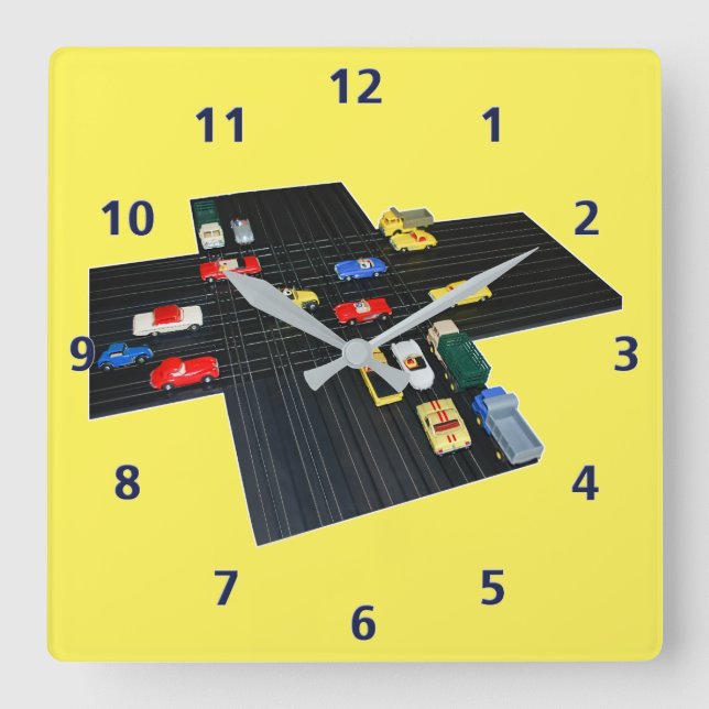 Motorschlitten, individuell einstellbar quadratische wanduhr (Vorderseite)
