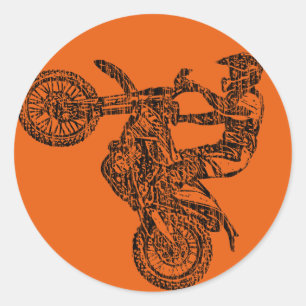 Motosüchtig Runder Aufkleber