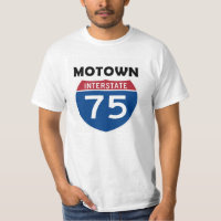 Motown I-75 Verkehrsschild Detroit Michigan