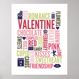 Mots de la Saint Valentin Poster de la Saint Valen