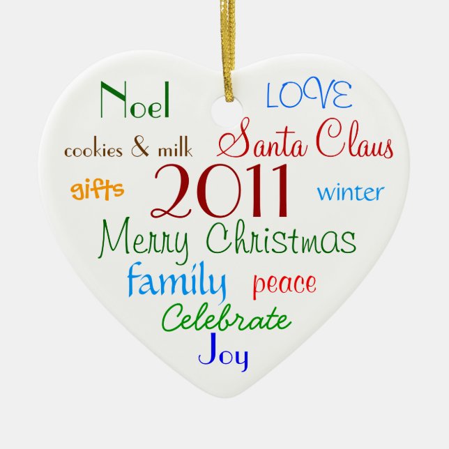 Mots de Noël Ornement personnalisé (Devant)