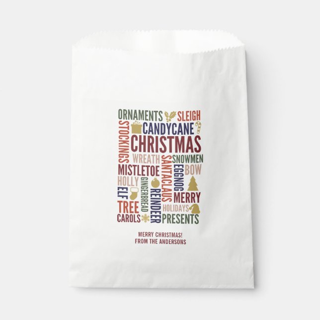 Mots de Noël Sacs Fête Faveur (Devant)