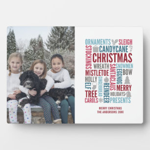 Mots de Noël Tablette photo de Noël Plaque