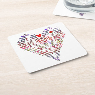 Mots du Dessous de verre Carré du coeur