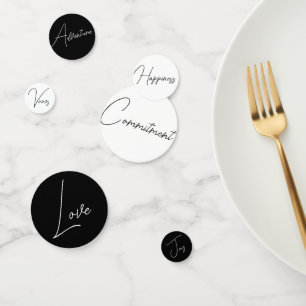 Mots mariages Dire Thème Table Romantique Confetti