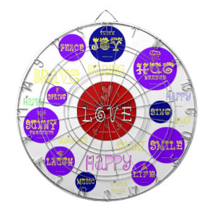 Mots positifs - Cible de flechettes faite sur