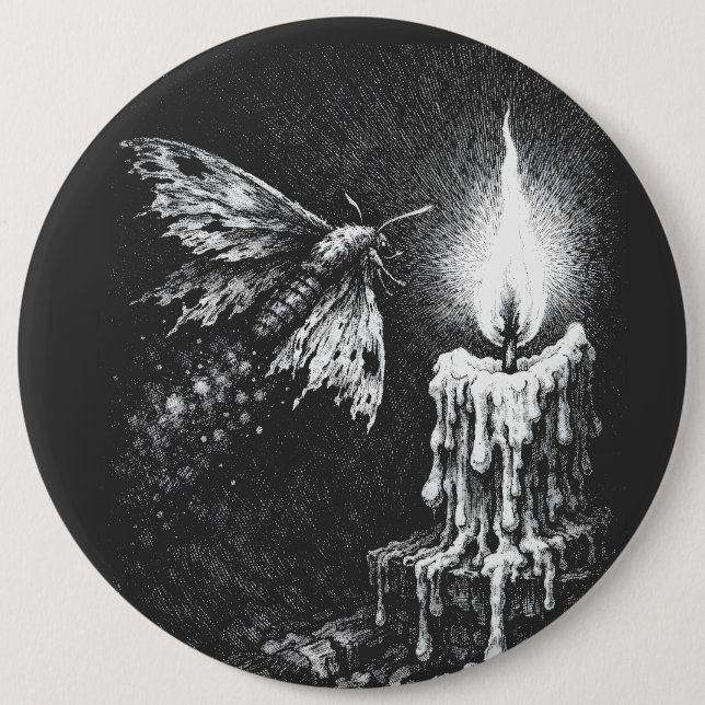 Motte zur Flamme — von BurnsInHell Button (Vorderseite)