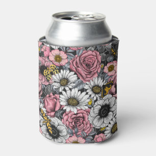 Motten auf der Blume mischen in Rosa und Grau Dosenkühler