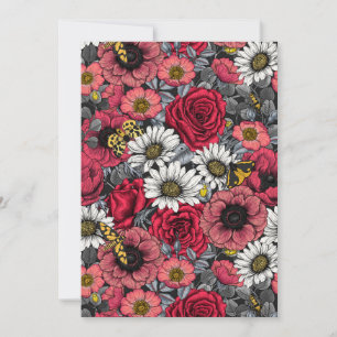 Motten auf der Blume mischen in Rot und Grau