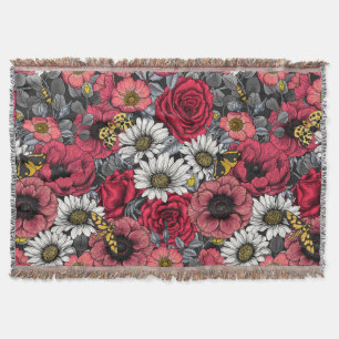 Motten auf der Blume mischen in Rot und Grau Decke