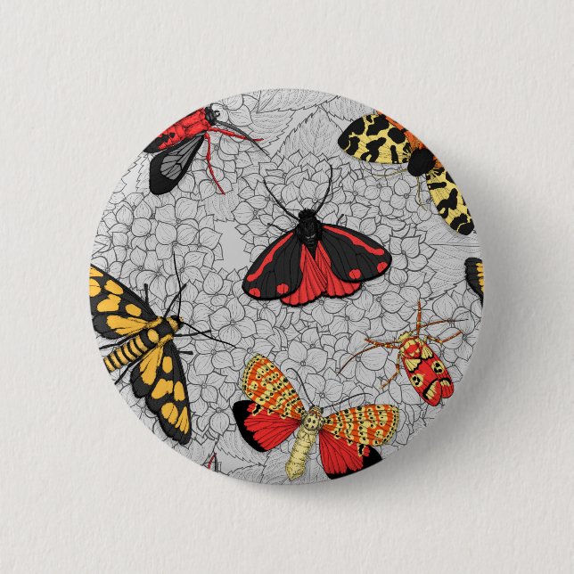 Motten auf Hydrangea Button (Vorderseite)