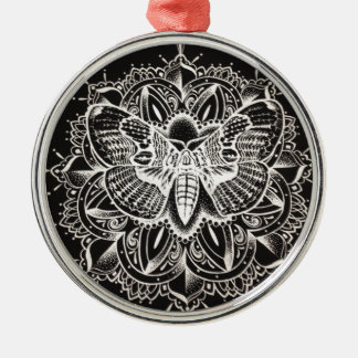 Motten-Mandala Silbernes Ornament