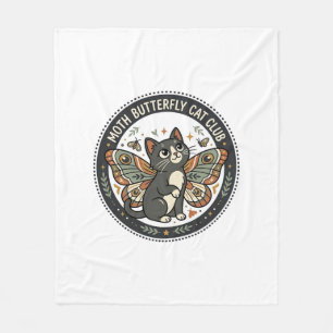 Motten Schmetterling Katze POD Vektor Kunst - Mott Fleecedecke