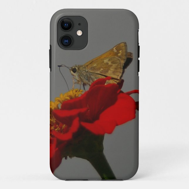 Motten und Rotes Zinnia Case-Mate iPhone Hülle (Rückseite)