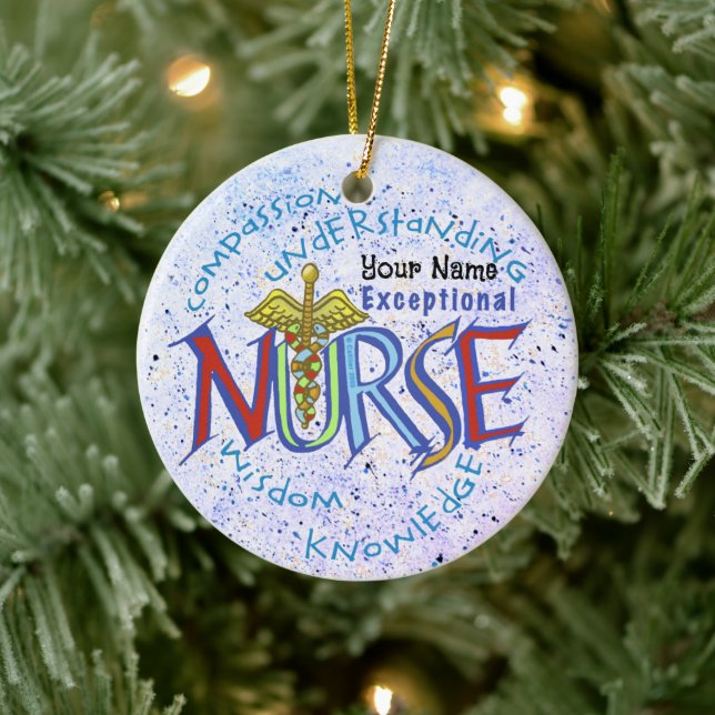 Motto der Krankenschwester Keramik Ornament (Baum)