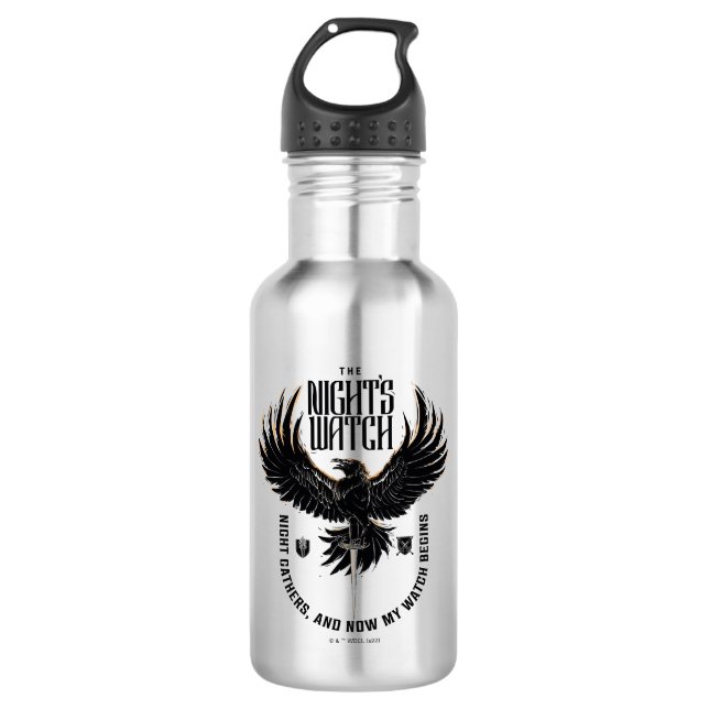 Motto der Nacht Edelstahlflasche (Vorderseite)