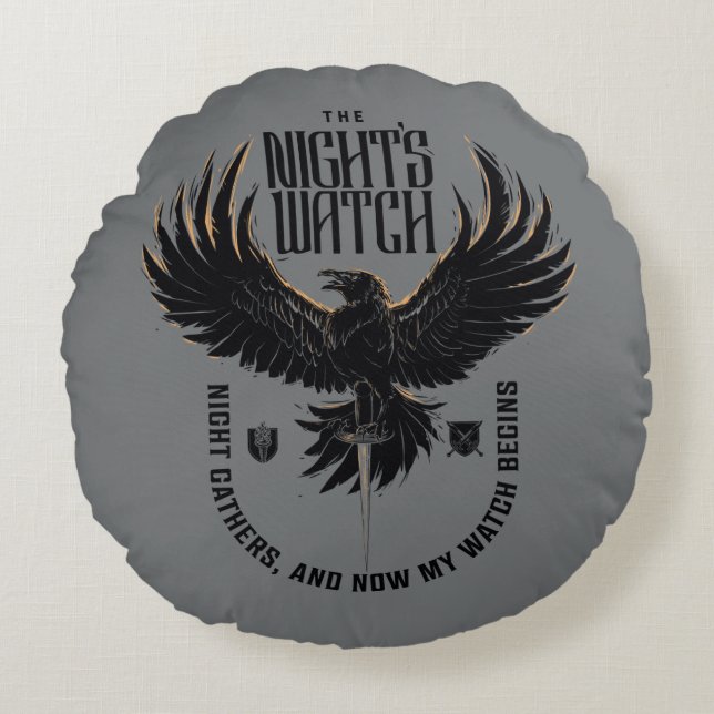 Motto der Nacht Rundes Kissen (Vorderseite)