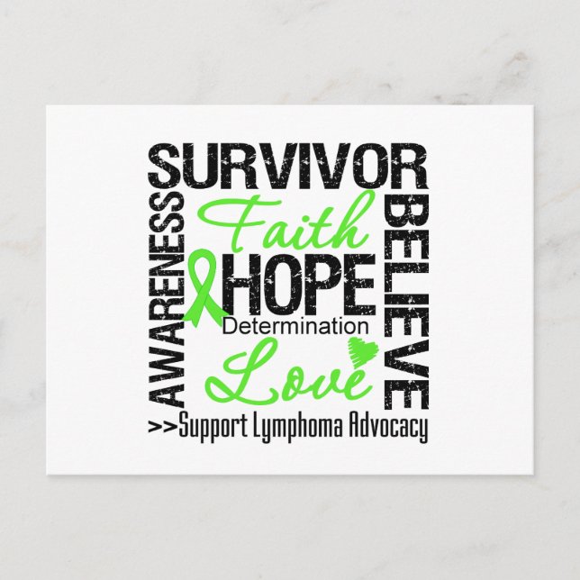Motto "Krebserkrankungen bei Lymphomen" Postkarte (Vorderseite)