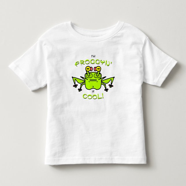 Motto "Sonnige Coolness" (Frosch) v2 Kleinkind T - T-shirt (Vorderseite)