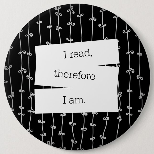 Mottoknopf des Bücherwurms Button (Vorderseite)