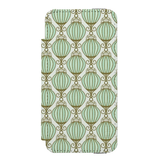 Motton Blau-Muster Incipio iPhone Geldbeutel-Hülle (Folio Vorderseite)
