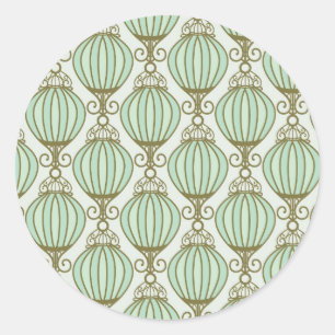 Motton Blue Pattern Runder Aufkleber