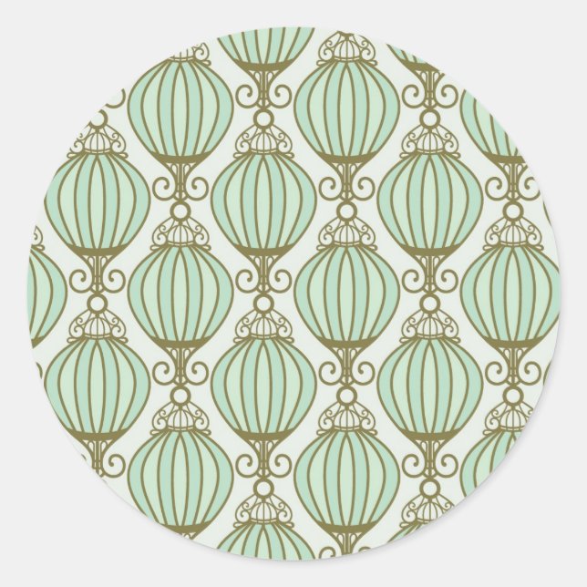 Motton Blue Pattern Runder Aufkleber (Vorderseite)