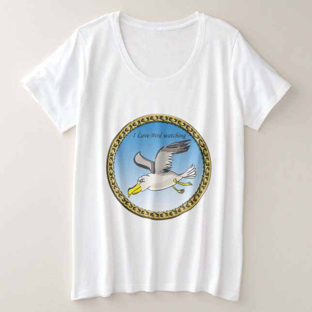 Mouette caricaturale volant au-dessus de la tête a (Design devant)