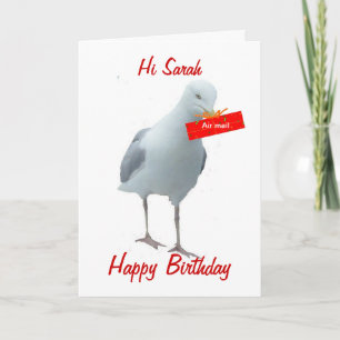 Mouette de carte de jour d'anniversaire