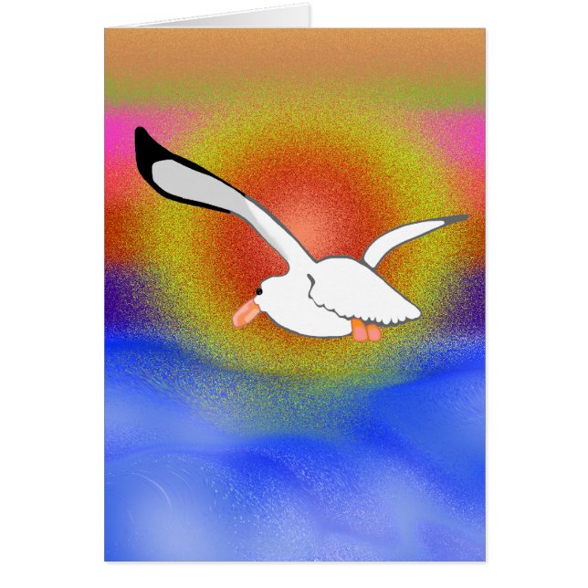 Mouette et coucher du soleil (Devant)