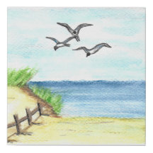 Mouettes à l'imprimé imitation toile de plage