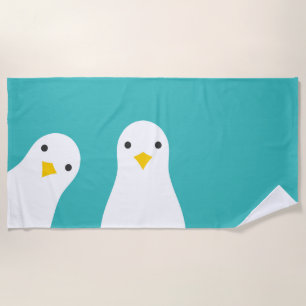 Mouettes amusantes illustration serviette de plage