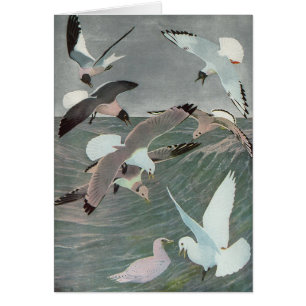 Mouettes au-dessus des vagues océaniques par Louis