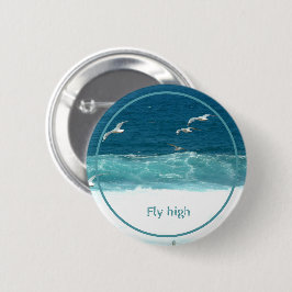 Mouettes d'Océan Vagues Voler Haut Badge