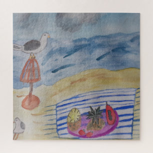 Mouettes Sur Le Puzzle De La Plage
