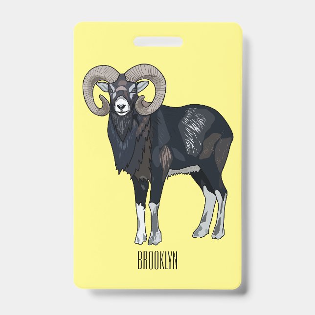 Mouflon-Cartoon Ausweis (Vorderseite)
