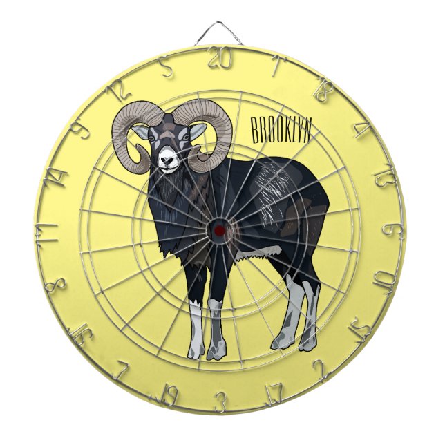 Mouflon-Cartoon Dartscheibe (vorne)